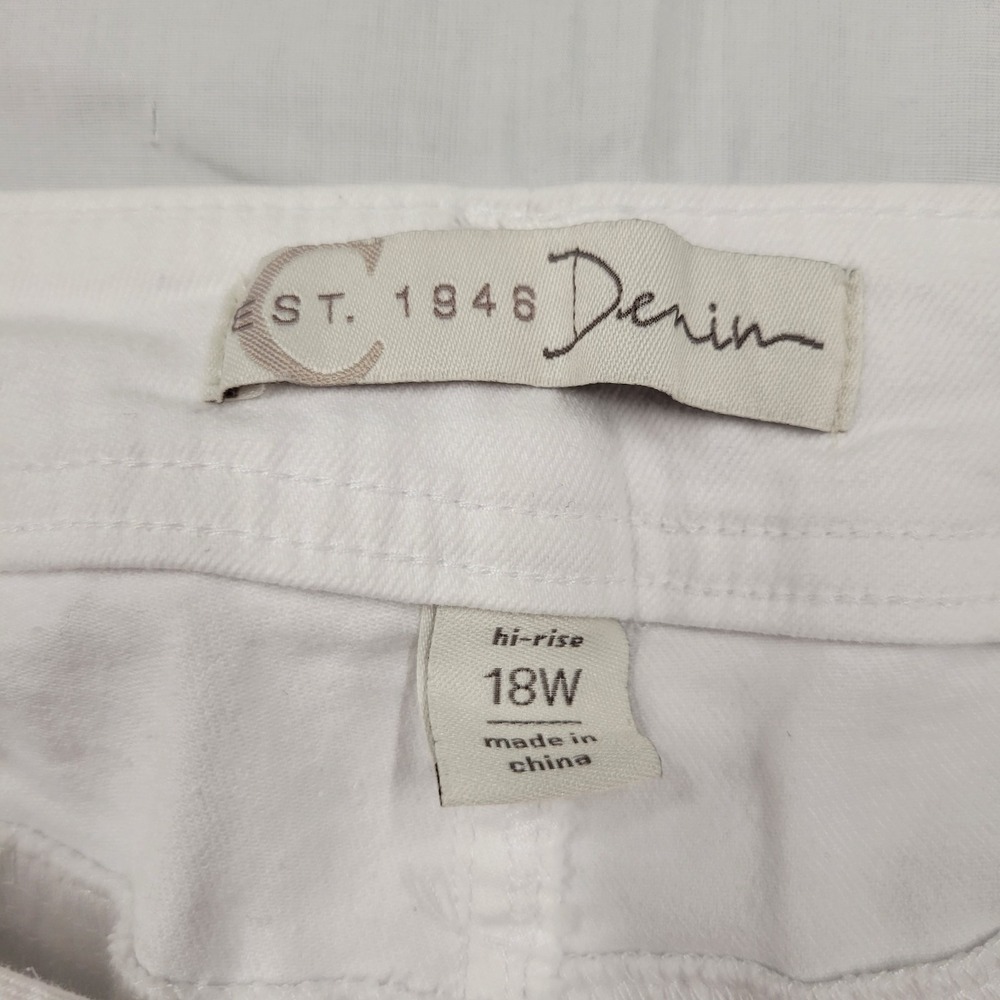 Denim hi rise white cut off jean shorts size 18W - Picture 3 of 5